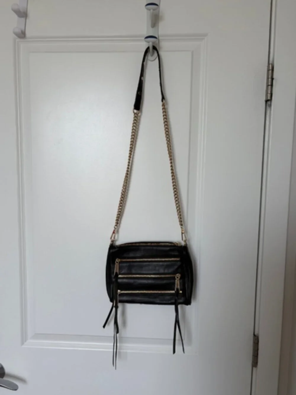 Rebecca Minkoff Mini 5-Zip Black Leather Crossbody Bag